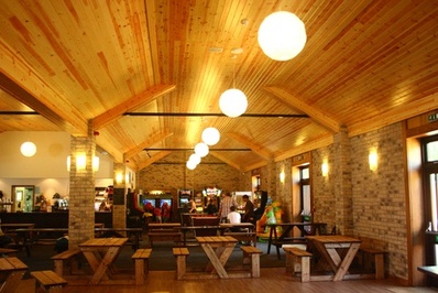 Inside the New Bar in the Barn at West Fleet Holiday Farm